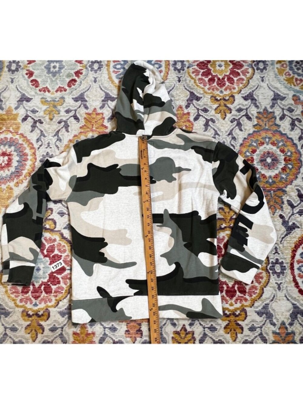 Hollister Womans Hoodie Sweatshirt Camo Multi Pullover Pocket Fleece Small - Picture 4 of 6